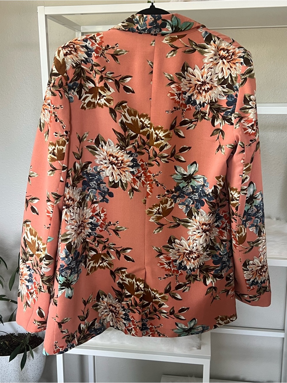 Orange Floral Blazer Jacket by Cynthia Rowley - Picture 5 of 7
